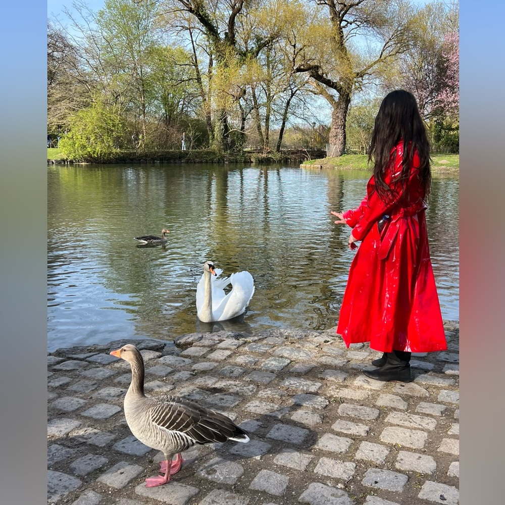 Vivetta Lacquer Red vinyl trench coat patent oversized latex rain trapeze Nerly - Picture 8 of 17